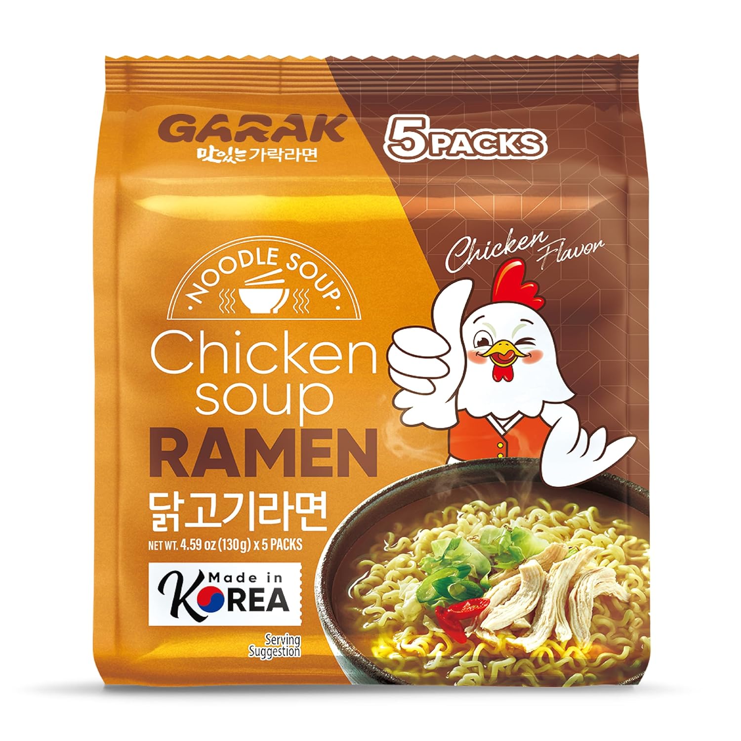 Garak Chicken Soup Ramen Instant Noodles (5 Bags)