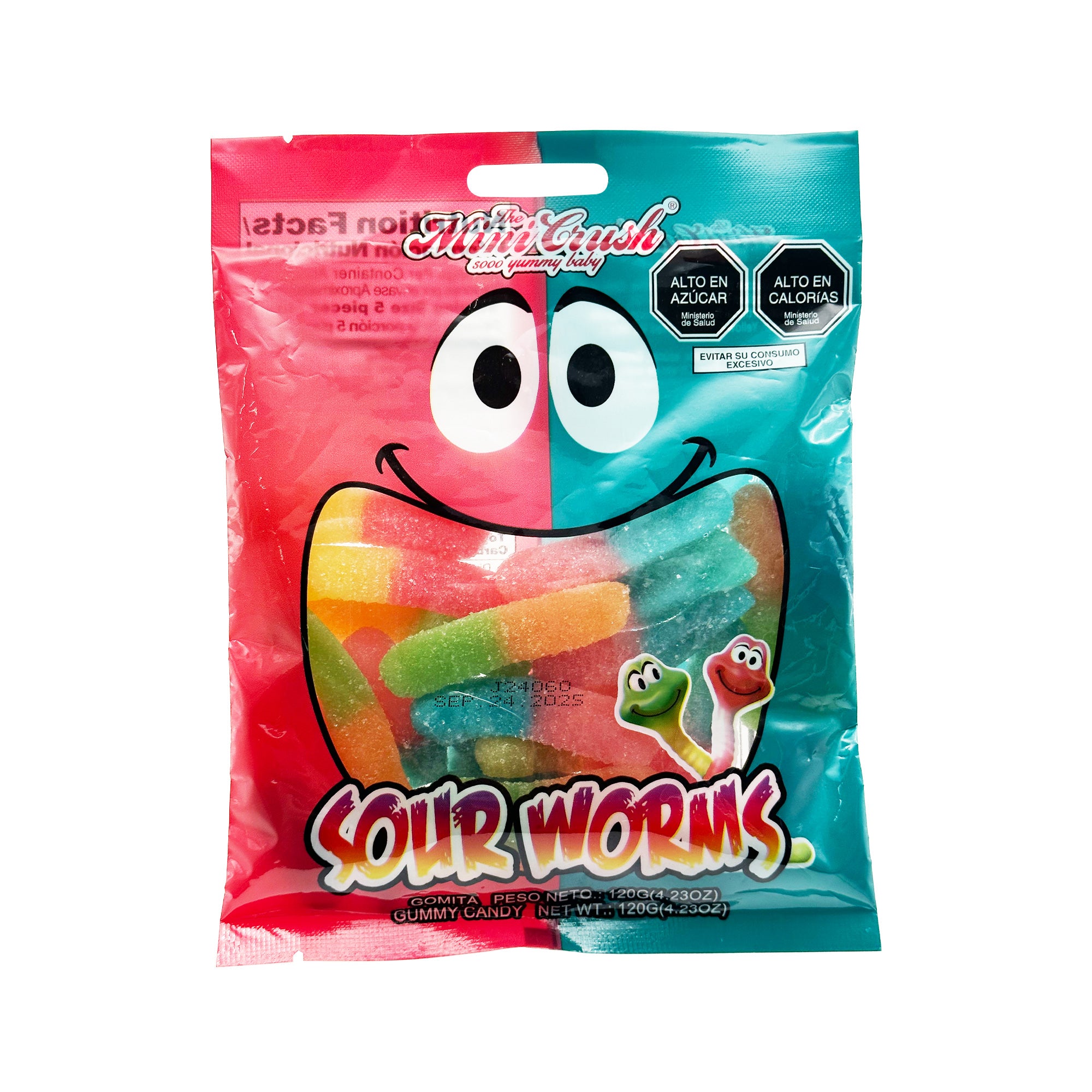 Mini Crush Sour Worms Gummy (120g)